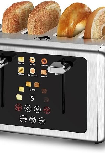 4 Slice Toaster, Touchscreen & Dual Independent Control Panel