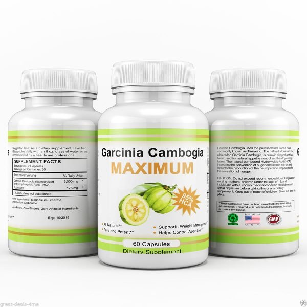 100% Pure Garcinia Cambogia 3,000mg 95% HCA Weight Loss Fat ...